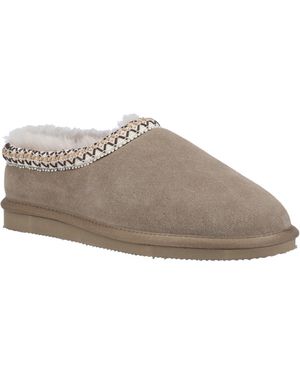 Cotswold Foxmoor Leather Slippers - Grey