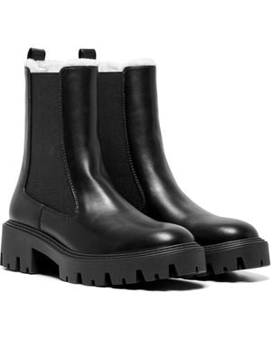 ONLY Betty-9 Warm Lined Polyurethane Heeled Ankle Boots - Black