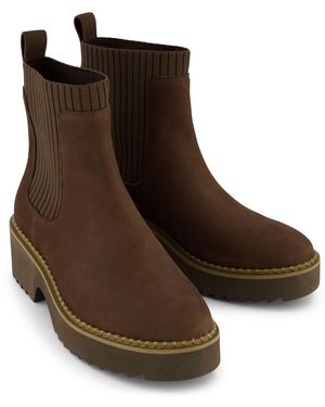 TOMS Millie Nubuck Leather Dark Boots - Brown