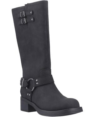 Rocket Dog Nash Faux Leather Heeled Knee High Boots - Black