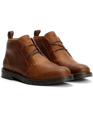 TOWER London Armour Chukka Lace Up Leather Boots - Brown