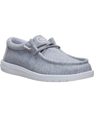 HEYDUDE Wally Stretch Jersey Textile Loafers - Grey