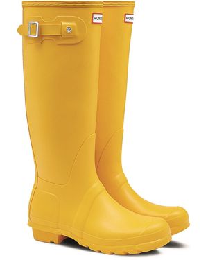 HUNTER Matt Original Tall Wellington Boots - Yellow