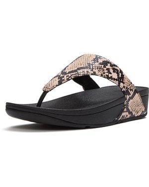 Fitflop Lulu Leather Hazy Taupe/ Sandals - Black