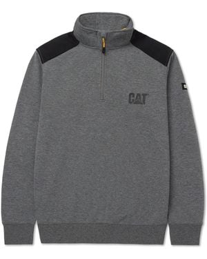 Caterpillar Essential 1/4 Zip Polyester Sweatshirt - Grey