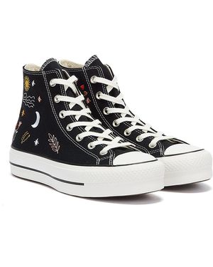 Converse All Star Lift It's Ok To Wander Hi / White Trainers - Black