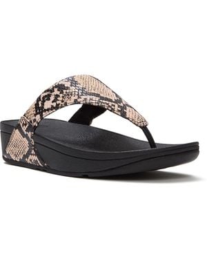 Fitflop Lulu Leather Hazy Taupe/ Sandals - Black
