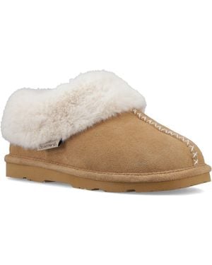 BEARPAW Bella Suede Coffee Slippers - Natural