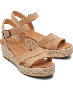 TOMS Audrey 100% Cow Wedges - Natural