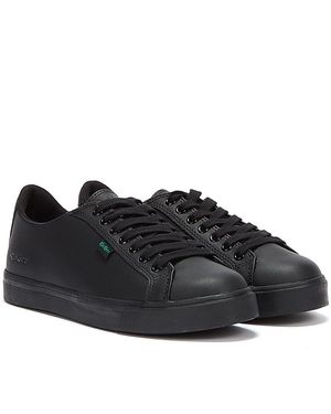 Kickers Youth Leer Tovni Lacer Trainers - Zwart