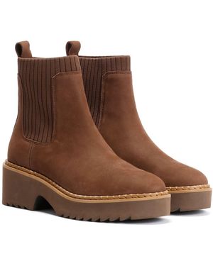 TOMS Millie Nubuck Leather Dark Boots - Brown