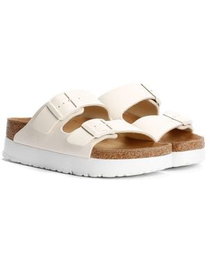 Birkenstock Arizona Flex Narrow Fit Eggshell Sandals - Metallic