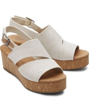 TOMS Claudine Nylon Natural Wedges - Metallic