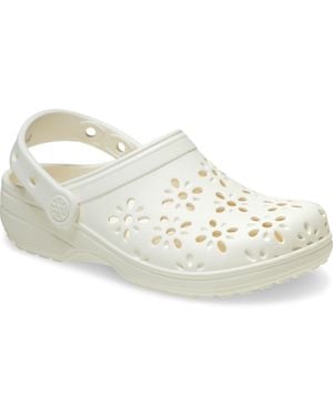 Crocs™ Classic Floral Cut Out Clogs - White