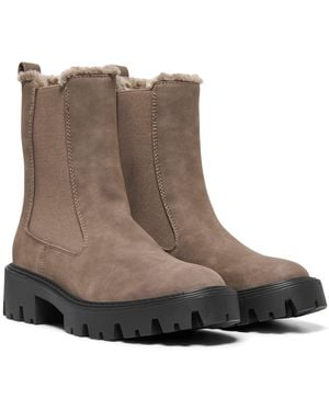 ONLY Betty-9 Warm Lined Polyurethane Stone Heeled Ankle Boots - Brown