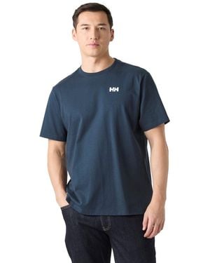 Helly Hansen Sport Staple T-Shirt Cotton Short Sleeve T-Shirts - Blue