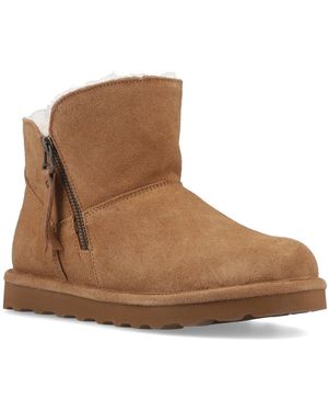 BEARPAW Magnolia Suede Hickory Winter Ankle Boots - Brown