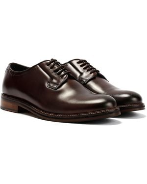 Ben Sherman Hoxton Brush Off Leather Lace-Up Shoes - Brown