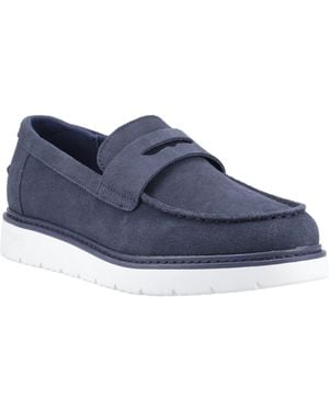 TOMS Navi Trvl Lite Havana Leather Loafers - Blue