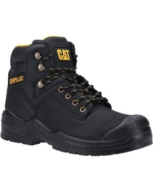 CAT Safety Caterpillar Striver Mid S3 Leather Safety Boots - Black