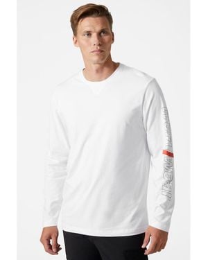 Helly Hansen Logo Longsleeve Cotton T-Shirt - White