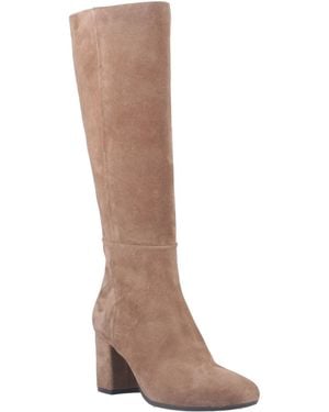 Hush Puppies Oprah Suede Mocha Heeled Knee High Boots - Brown