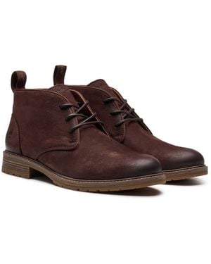 Hush Puppies Ricky Leather Dark Ankle Boots - Brown