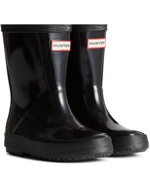 HUNTER Kids First (Gloss) Rubber Wellington Boots - Black