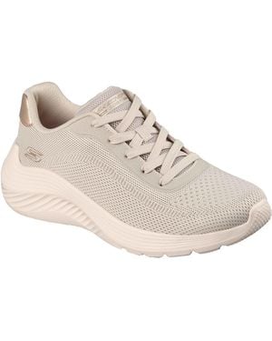 Skechers Bobs Squad Waves Current Look Textile Off Trainers - Natural