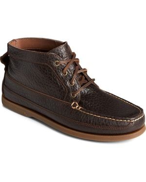 Sperry Top-Sider Authentic Original Boat Chukka Tumbled Dunkelbraune Stiefel