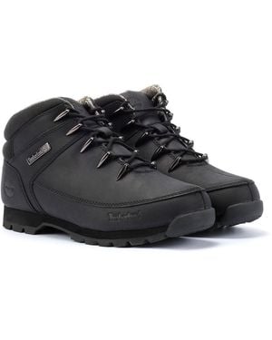 Timberland Euro Sprint Mid Lace Premium Leather Boots - Black