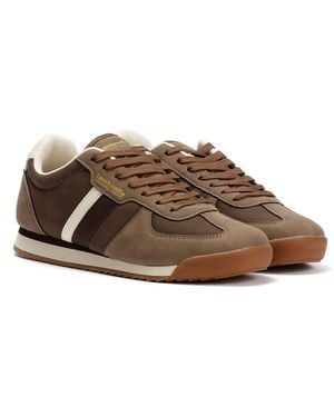 Lambretta Diego Choc/Cream Trainers - Brown