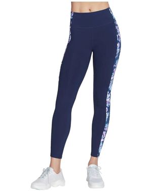 Skechers Performance Gowalk Misty Floral Legging Nylon Sports Leggings - Blue