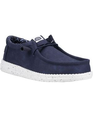 HEYDUDE Wally Canvas 100% Baumwolle Dunkleblaue Bootsschuhe