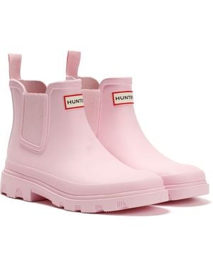 HUNTER Downpour Chelsea Rubber Parfait Wellington Boots - Pink