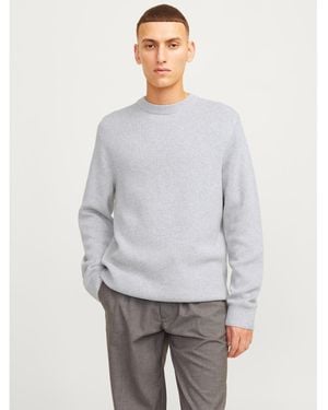 Jack & Jones Milano Stitch Cotton Sweatshirt - Grey
