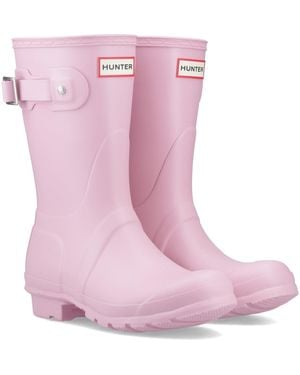 HUNTER Original Short Rubber Nectar Wellington Boots - Pink