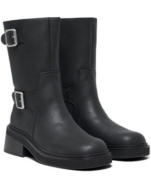 ONLY Butter-2 Polyurethane Heeled Mid Calf Boots - Black