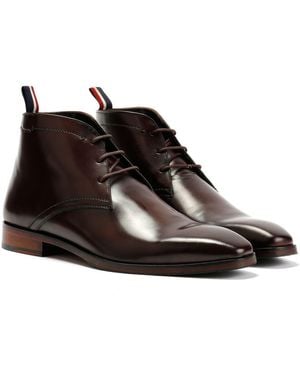 Ben Sherman London Brush Off Leather Boots - Brown
