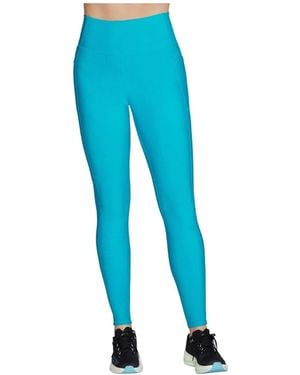 Skechers Performance Goflex Rib Nylon Sports Leggings - Blue