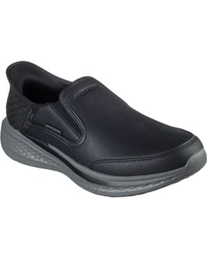 Skechers Slade Cooper Leder schuhe, Farbe Mokassins - Blau