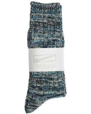 Anonymous Ism 5 Colour Mix Crew Cotton Socks - Green