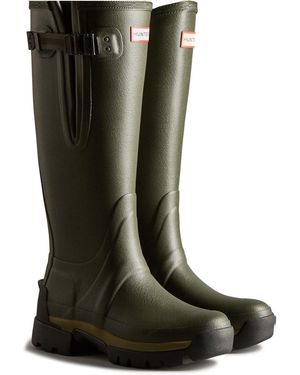 HUNTER Dark Balmoral Adjustable Synthetic Lined Wellington Boots - Green