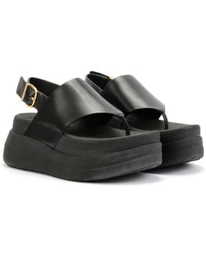 Fitflop F-Mode Leather Sandals - Black