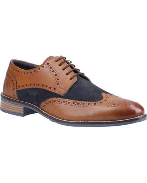 Hush Puppies Dustin Leder/Wildleder Brogues Schuhe - Blau