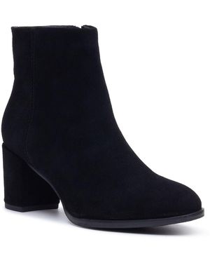 Hush Puppies Claridy Suede Leather Heeled Ankle Boots - Blue