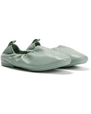 Fitflop Delicato X Pantone Poise Leather Ballerinas - Green