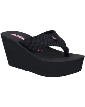 Rocket Dog Diver Nylon Wedges - Black