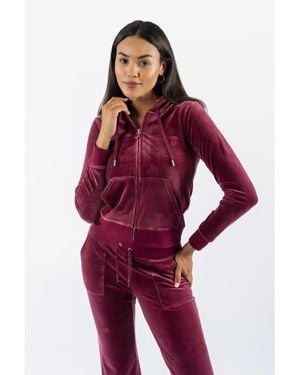 Juicy Couture Robertson Classic Jacket Synthetic Hooded Sweatshirt - Red