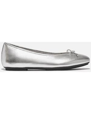 Fitflop Delicato Metallic Leather Ballet Flats